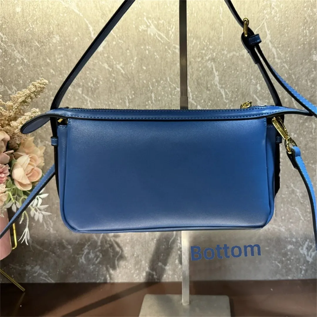 Голубая 2024 новая женская французская сумка подмышки высококачественная для