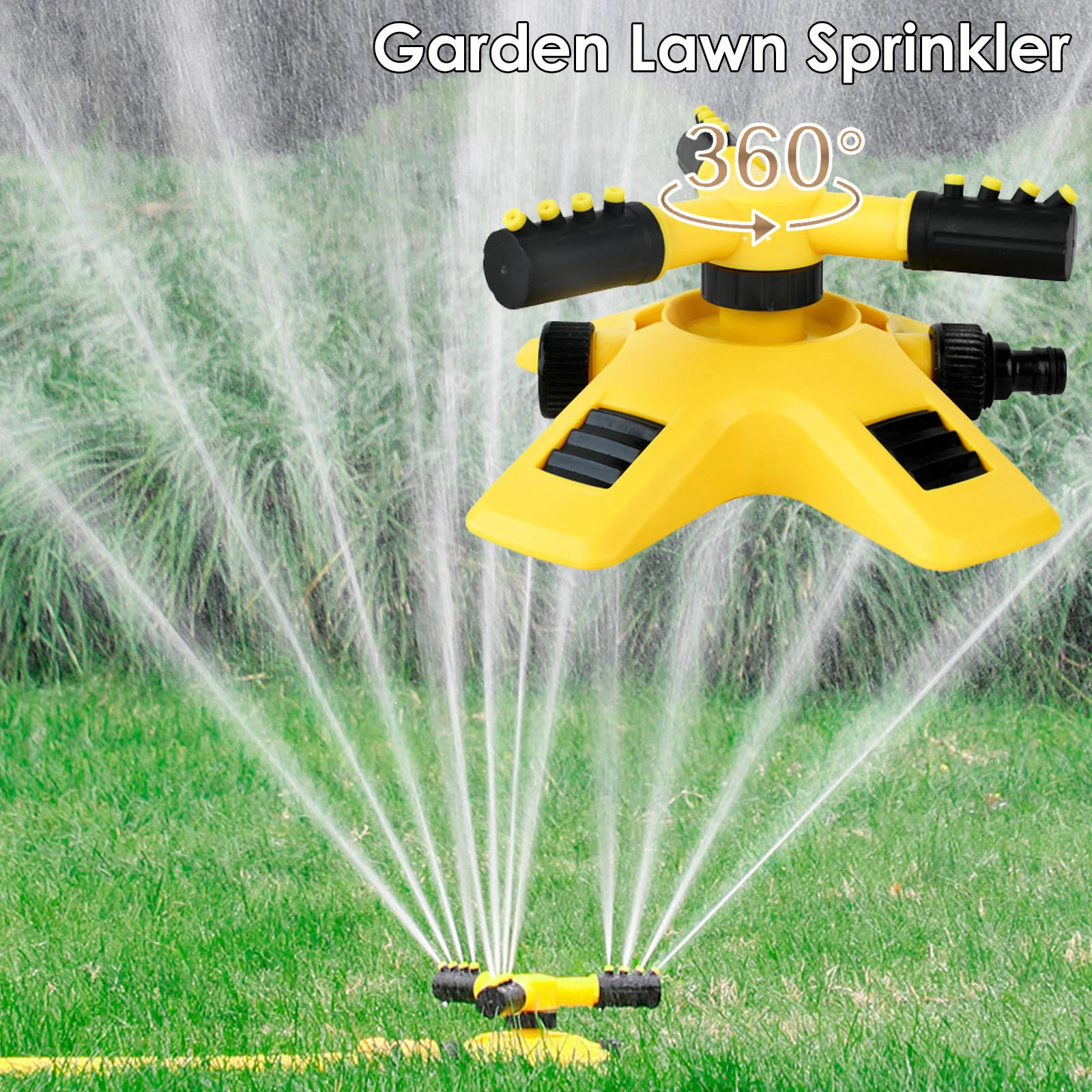 

Adjustable 360 Degree Automatic Rotating Garden Sprinkler Large Area Coverage Lawn Sprinklers for Plant Irrigation Kids Playing