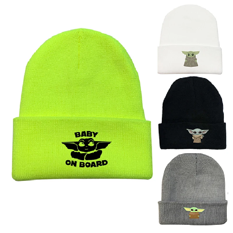 

Disney yoda knitted hat autumn and winter Yoda baby hat all-match elastic flop hat Christmas Halloween cosplay birthday gifts