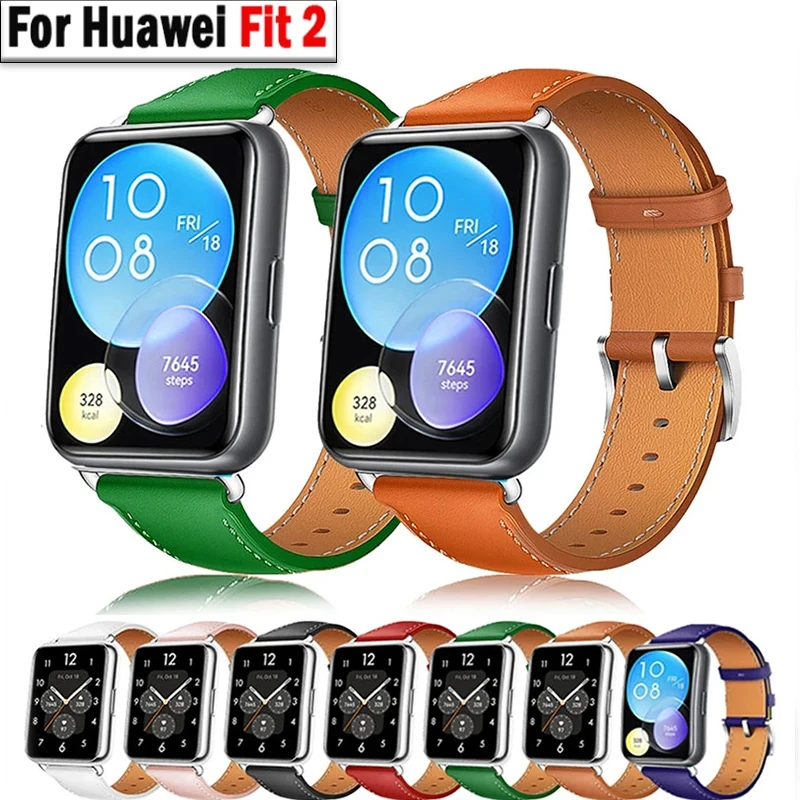 

Leather Strap For Huawei Watch Fit 2 Smartwatch Band Replacement Sport Wristband retro loop Bracelet Fit2 watchband Accessories