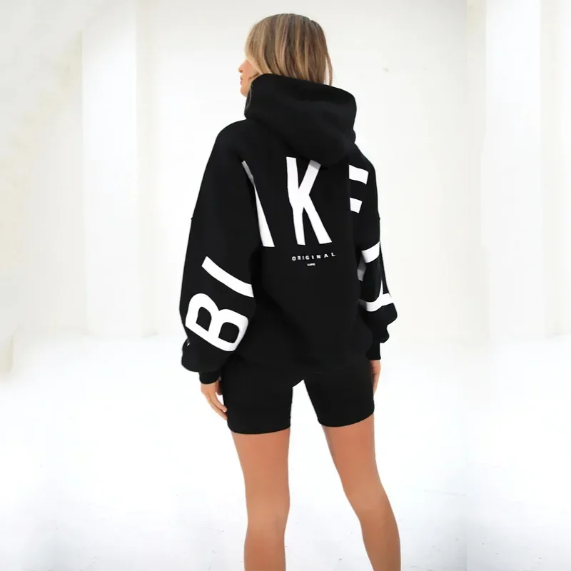 

2023 Autumn Women Hoodies Oversize Fleece Long Sleeve Hooded Sweatershirt Female Y2k Streetwear Thicken Casual Loose Pullovers