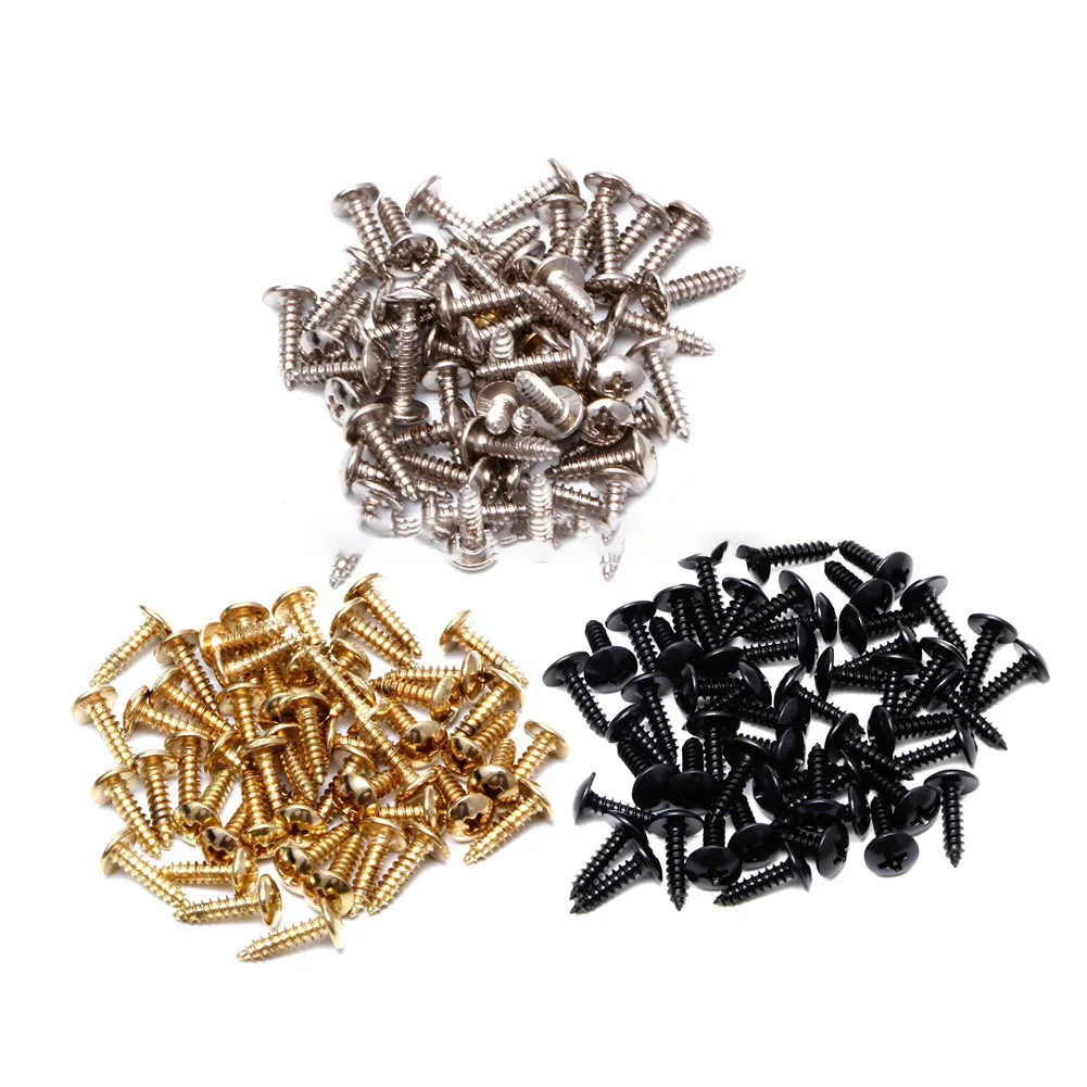 

100Pc Guitar Pickguard Screws 3x12mm For Strat TL Electric Guitars Accessory Scratch Cover Back Plates Installation Fixing Screw