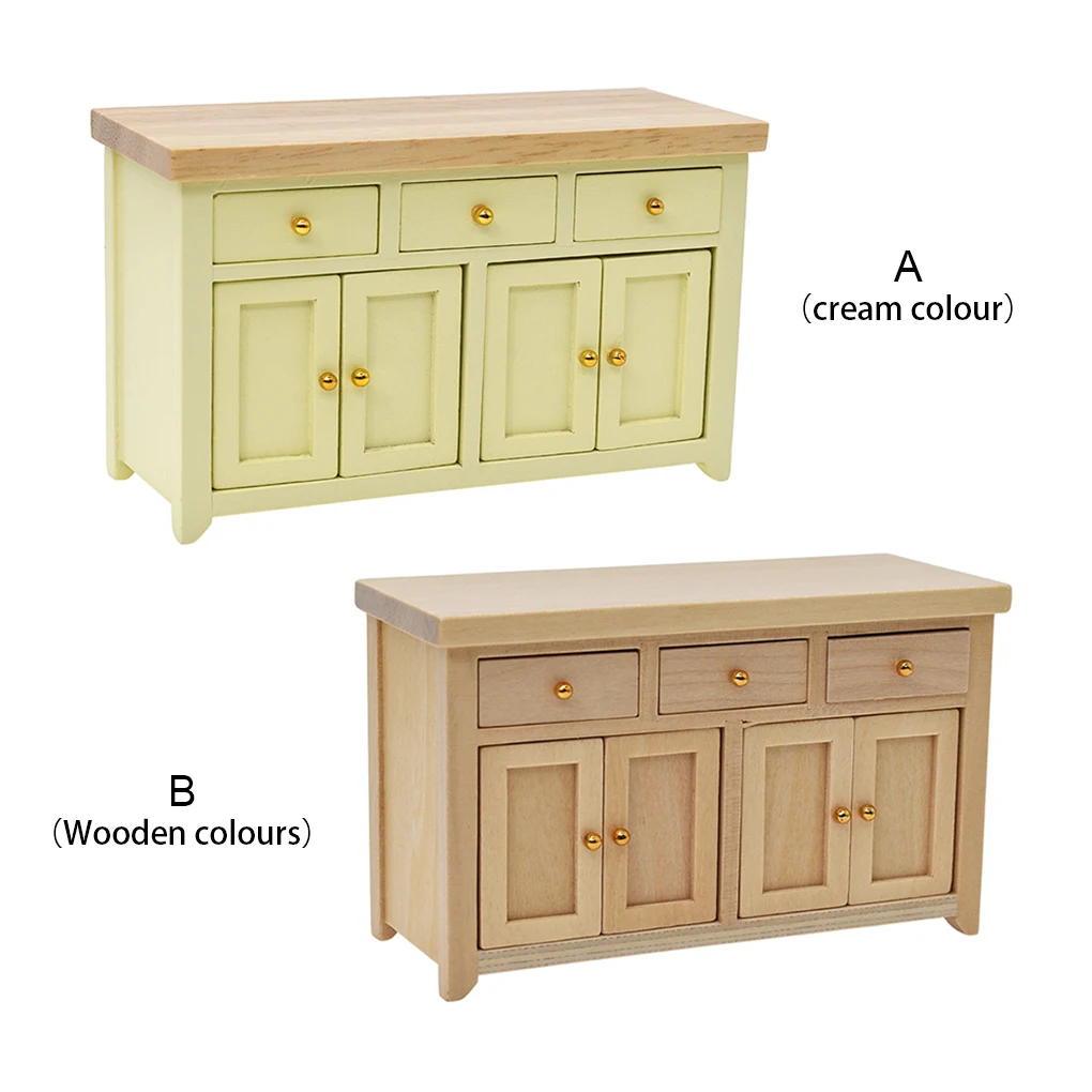 

1:12 Kids Doll Home Contemporary 3-drawer Cabinet Living Room Artificial Model Furniture Building Toy Accessories