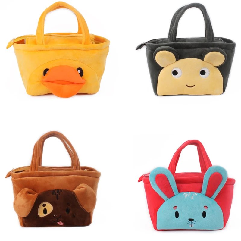 Cute Cartoon Tote Bag Child Lunch Bags Children's Fashion Handbags For Kids Portable Stationary Life Candy Gift Plush Hand Bag