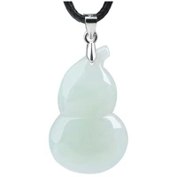 hot selling natural hand carve jade jade calabash 925 sterling silver necklace pendant fashion jewelry men women luck gifts