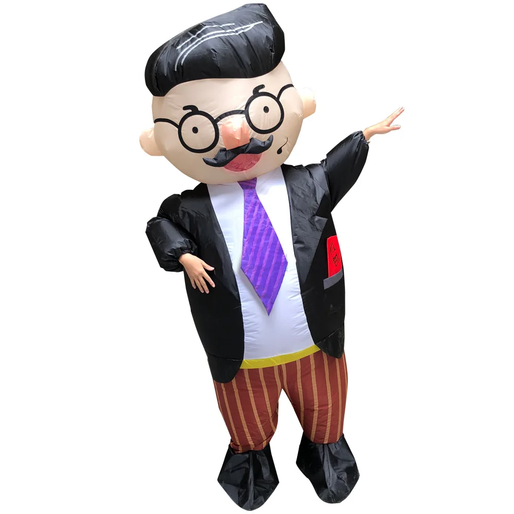 

Men's Boss Inflatable Mascot Costume Funny Performance Office Handsome Guy Inflatable Costume Groom Dress Up Doll