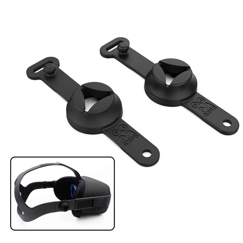 

1pair Earphone Holder Black Mobile Placement Earbuds Soft Silicone VR Accessories In-ear Type Parts Organizer For Oculus Quest
