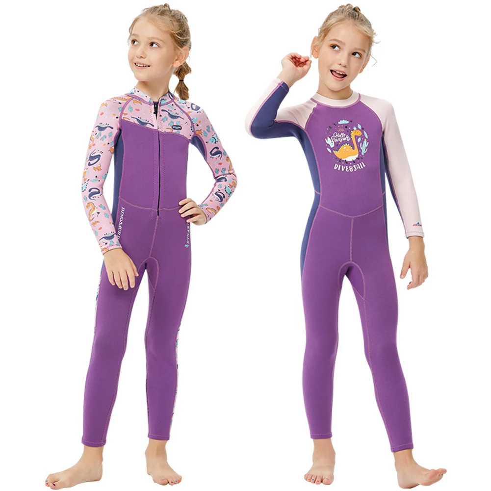 

2.5mm Neoprene Wetsuit Kids Swimwears Diving Suits Long Sleeves Girls Children One Piece Surf Snorkeling Surfing Swimsuit Boys