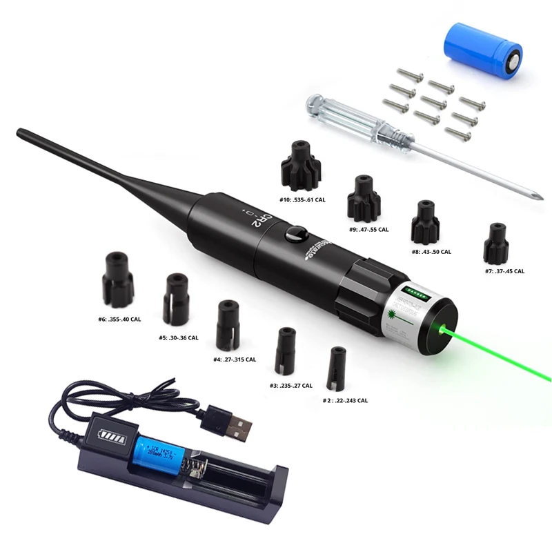 Accurate No Adjustment Red Green Laser Calibrator Laser Locator Zeroer Scope Red Sight Switch For Rifle .22 to .50 Caliber Bores