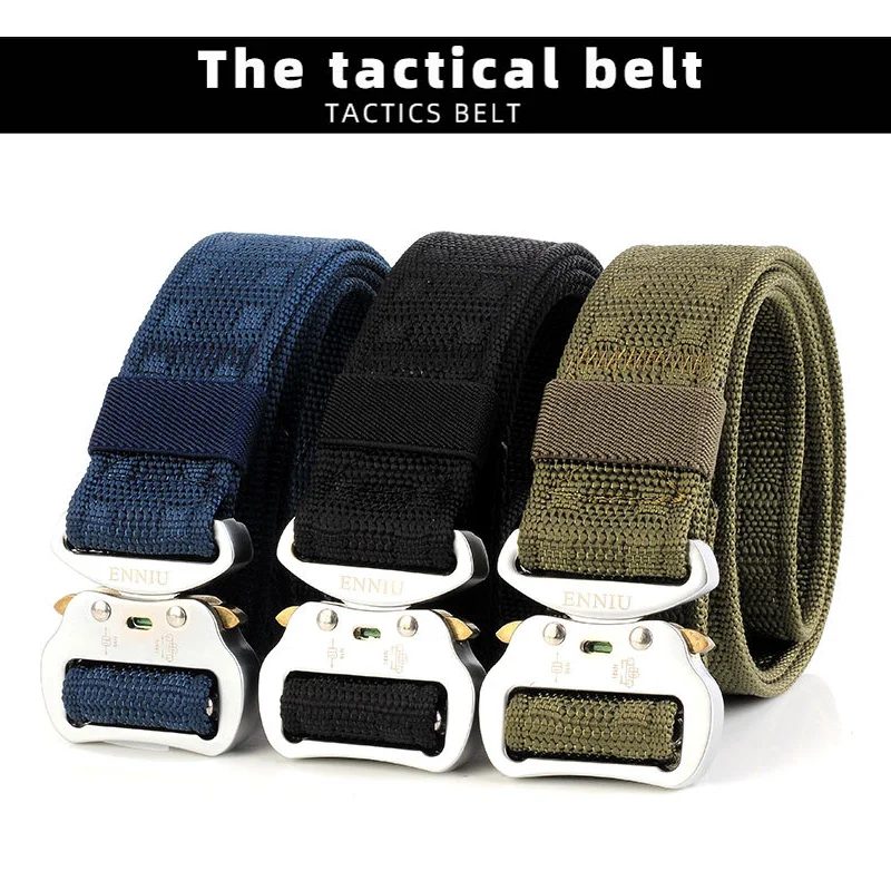 Tactical Belt Leisure Belt Quick Release Quick Dry Elastic Alloy Buckle Male Waistband For Fishing Hunting Multi Function