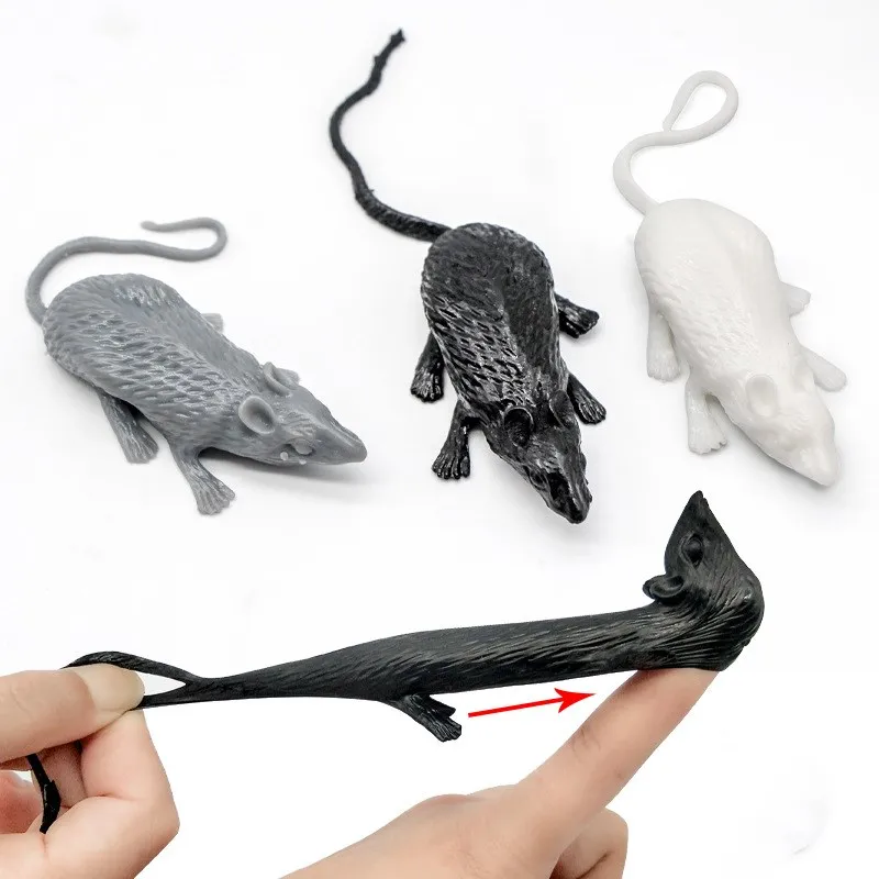 

10 Pcs Novelty Halloween Trick Or Treat Slingshot Mouse Black And White Mouse Finger Slingshot Prank Toy