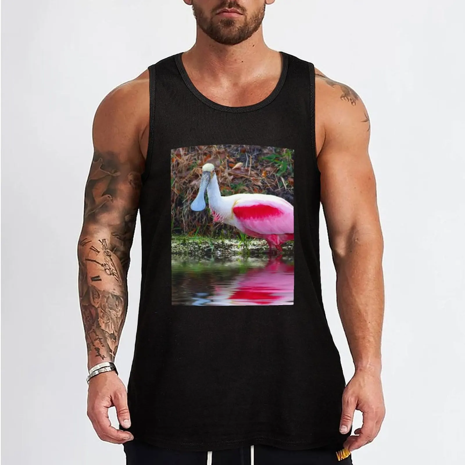 Фото Майка Roseate Spoonbill, аниме, одежда, аксессуары для спортзала, мужские жилеты без рукавов №2