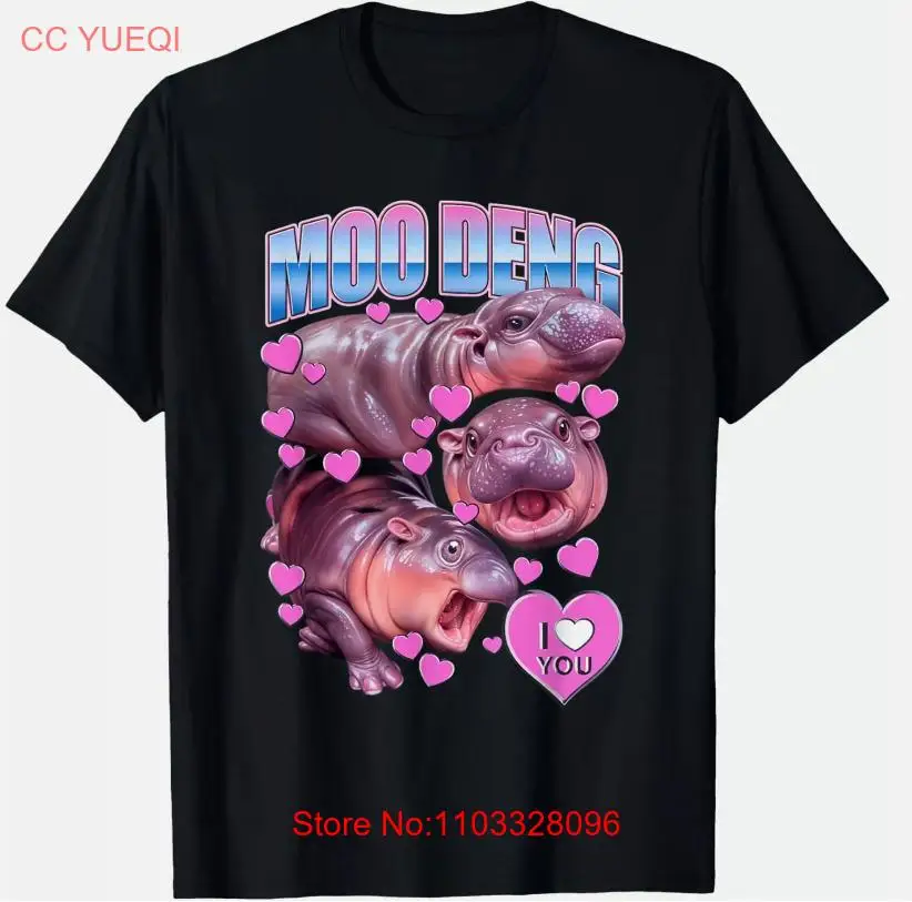 РАСПРОДАЖА Футболка MOO-DENG THE FAMOUS BABY PIGMY HIPPO MOODENG