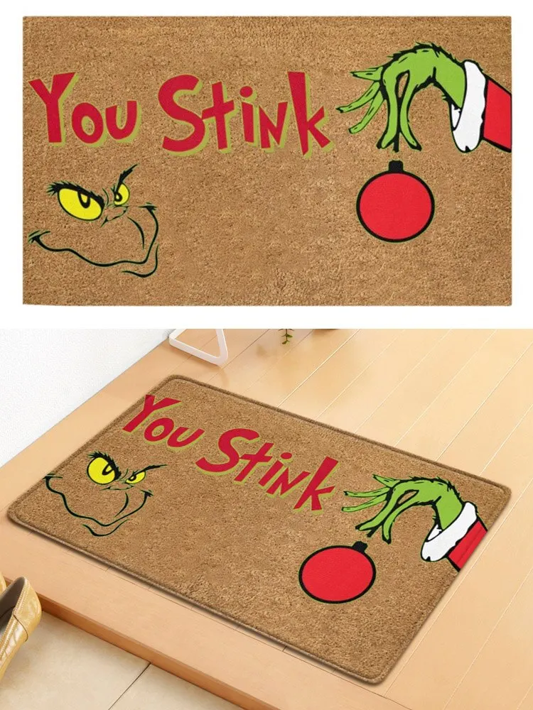 Рождественский Коврик для двери Grin под заказ резиновый коврик входной маленький