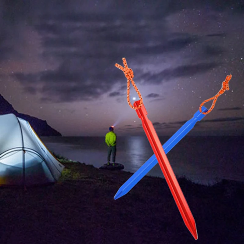 

18cm 8Pcs/set Aluminum Alloy Canopy Tri-beam Tent Pegs Garden Stakes Ground Nail Hammock Camping Suitable For Awning Canopies