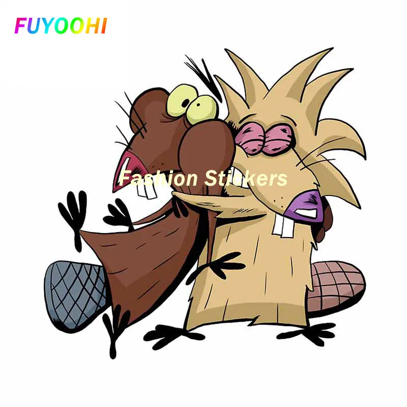 

FUYOOHI Play Stickers Angry Beavers Car Stickers Cartoon Motorcycle Decal Windshield Surfboard Motorcycle Car Styling Bumper