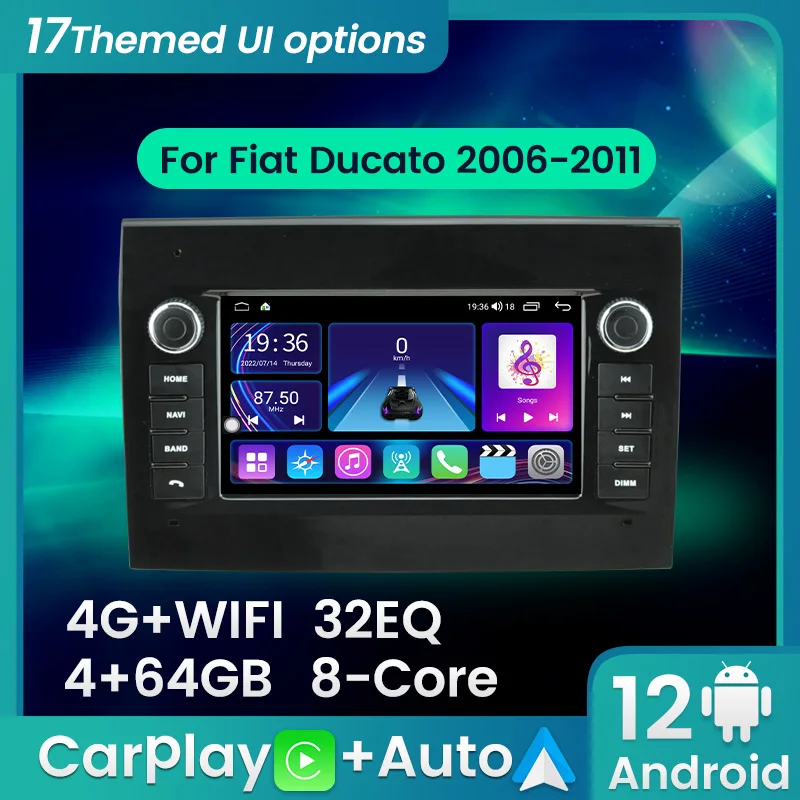 

New Android 12 2DIN DSP 32EQ Car Radio For FIAT DUCATO 2006-2011 Multimedia Video Player Headunit Carplay Android Auto WIFI 4G