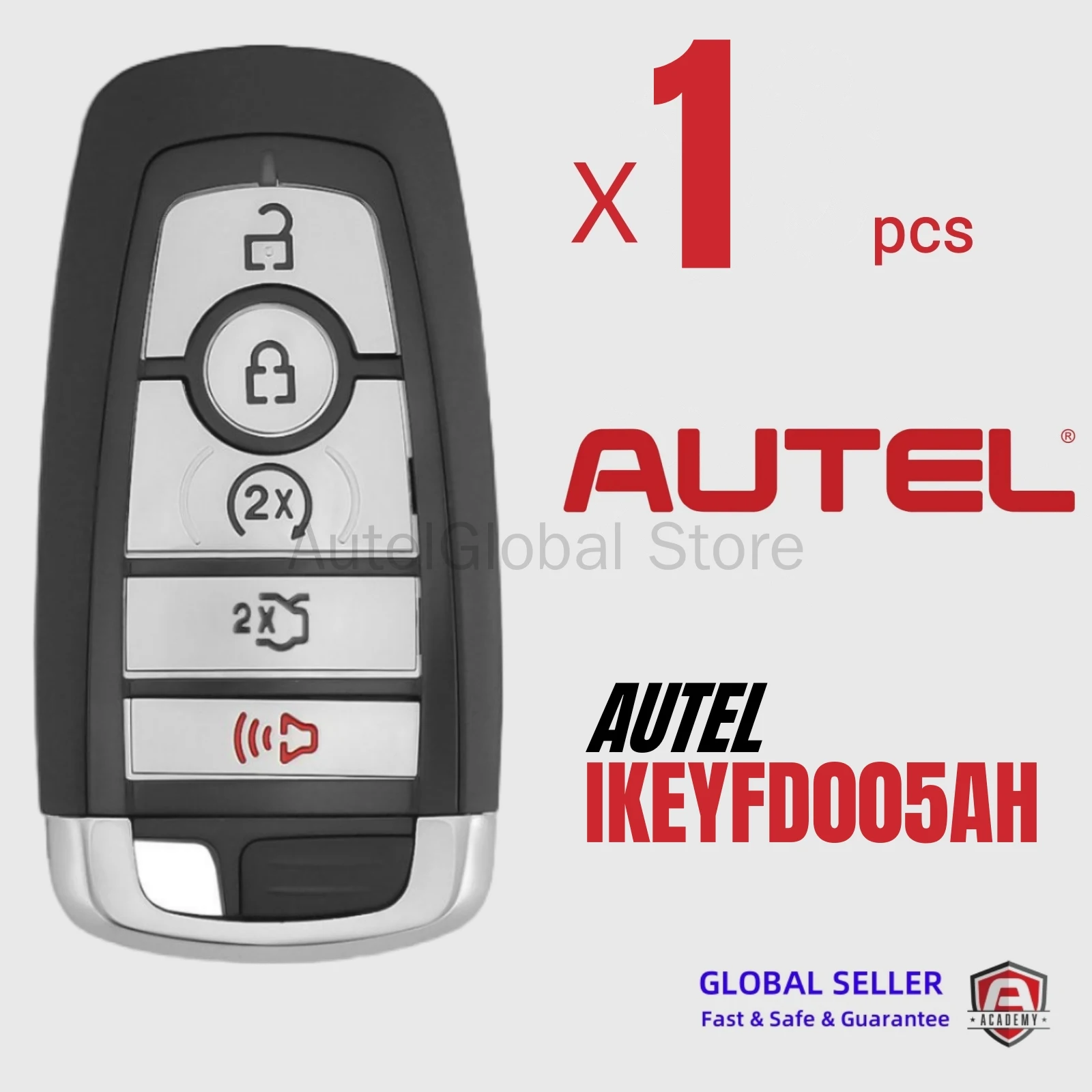 

1 шт. AUTEL IKEY FD005AH универсальный смарт-ключ IKEYFD005AH 5 кнопок 868/902 МГц для смарт-ключа Autel для KM100 IM508 IM608 KM100E