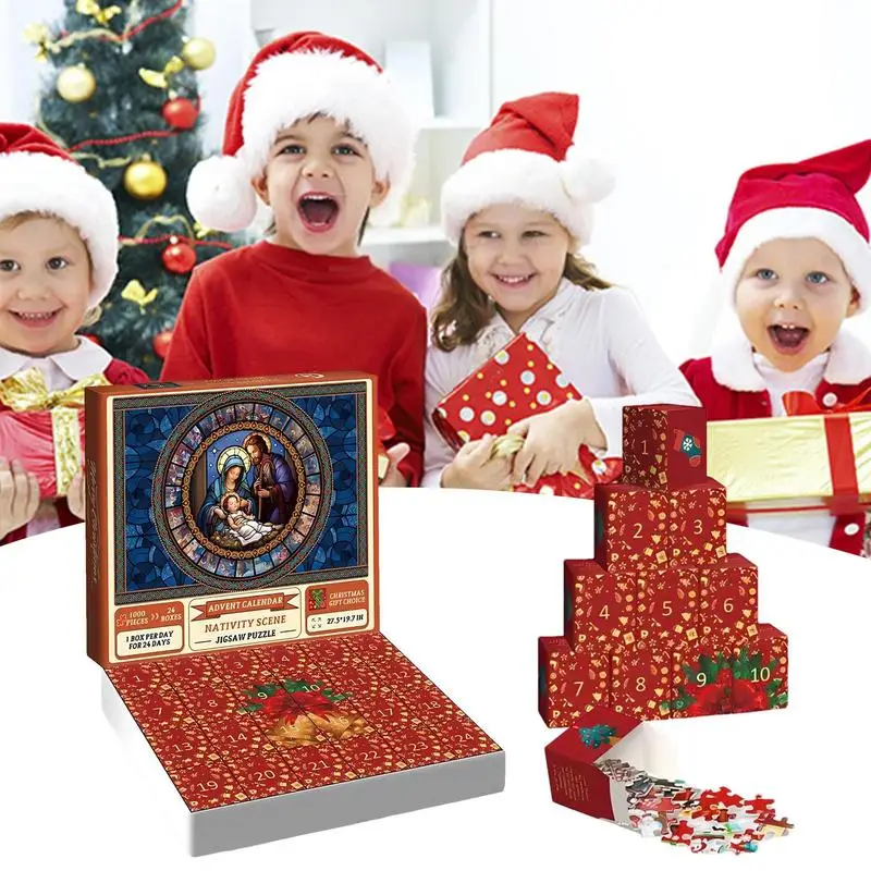 

Nativity Scene Advent Puzzle Calendar Jigsaw Puzzle Nativity Scene 24 Days Countdown To Christmas Advent Calendar For Kids Gifts