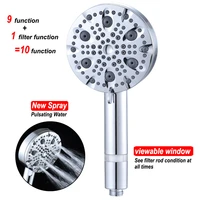 10 functions high pressure handheld shower head set beauty booster shower nozzle water filter bathroom faucet replacement parts