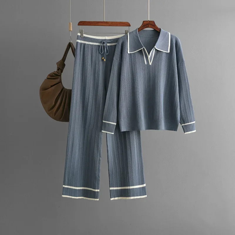 Костюм спортивный женский трикотажный из Свитера и прямых брюк