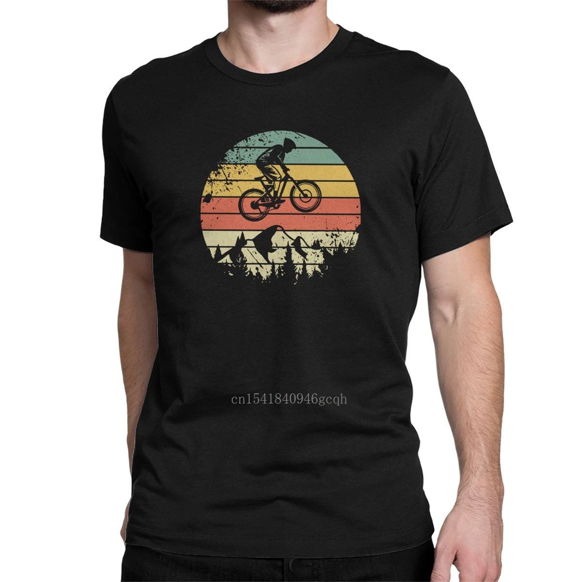 

Vintage MTB Retro Mountain Bike Downhill T-Shirt for Men Crew Neck 100% Cotton T Shirts Sports Short Sleeve Tees Graphic Tops