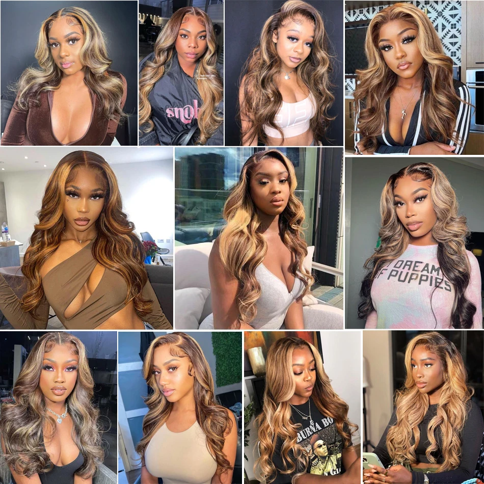 Парик с эффектом омбре 30 дюймов волнистые передние парики HD 13 х4 натуральные