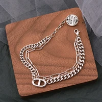 fmily minimalist geometric bracelet s925 sterling silver retro personality niche design temperament jewelry for girlfriend gift