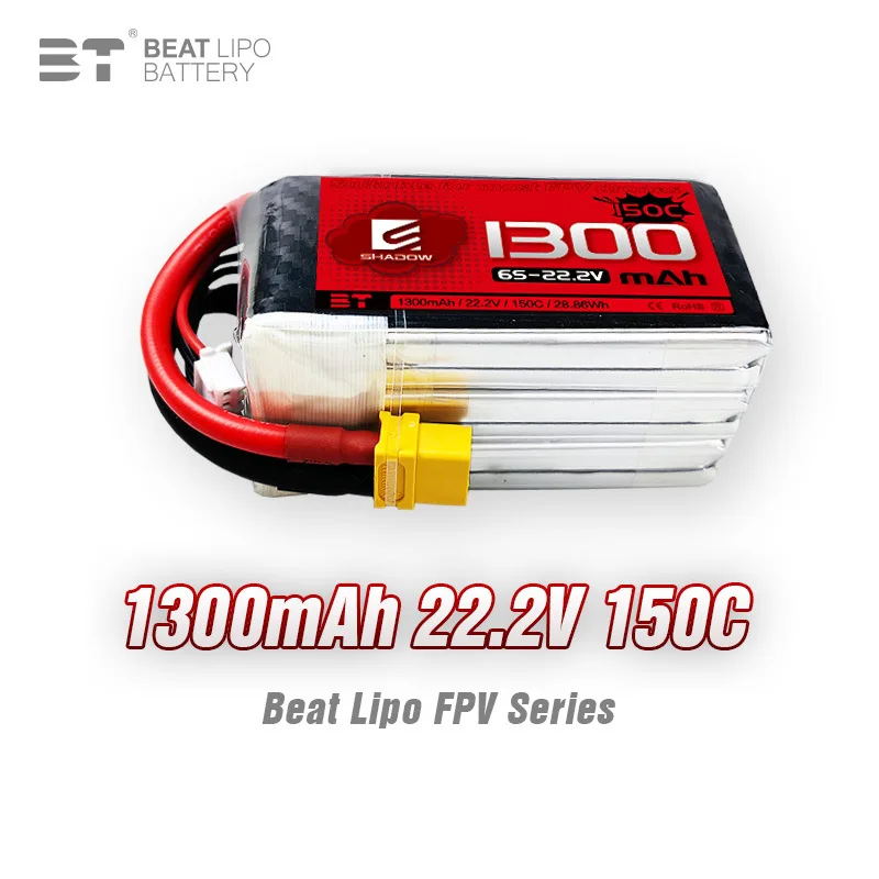

10 шт BTLIPO батареи 22,2 V 150C 1300mAh 6S LiPo XT60 для вертолета дрона автомобиля