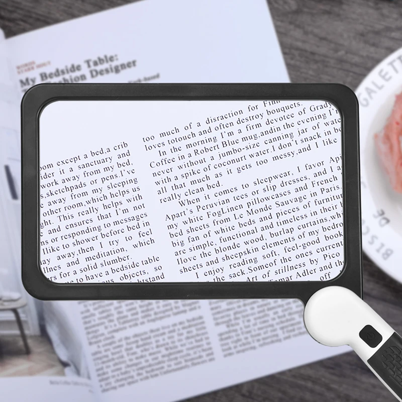 

Lights Square Illuminated For 48 Large Inspection With Lens Glass Glass Reading Handheld Magnifying Portable Magnifier