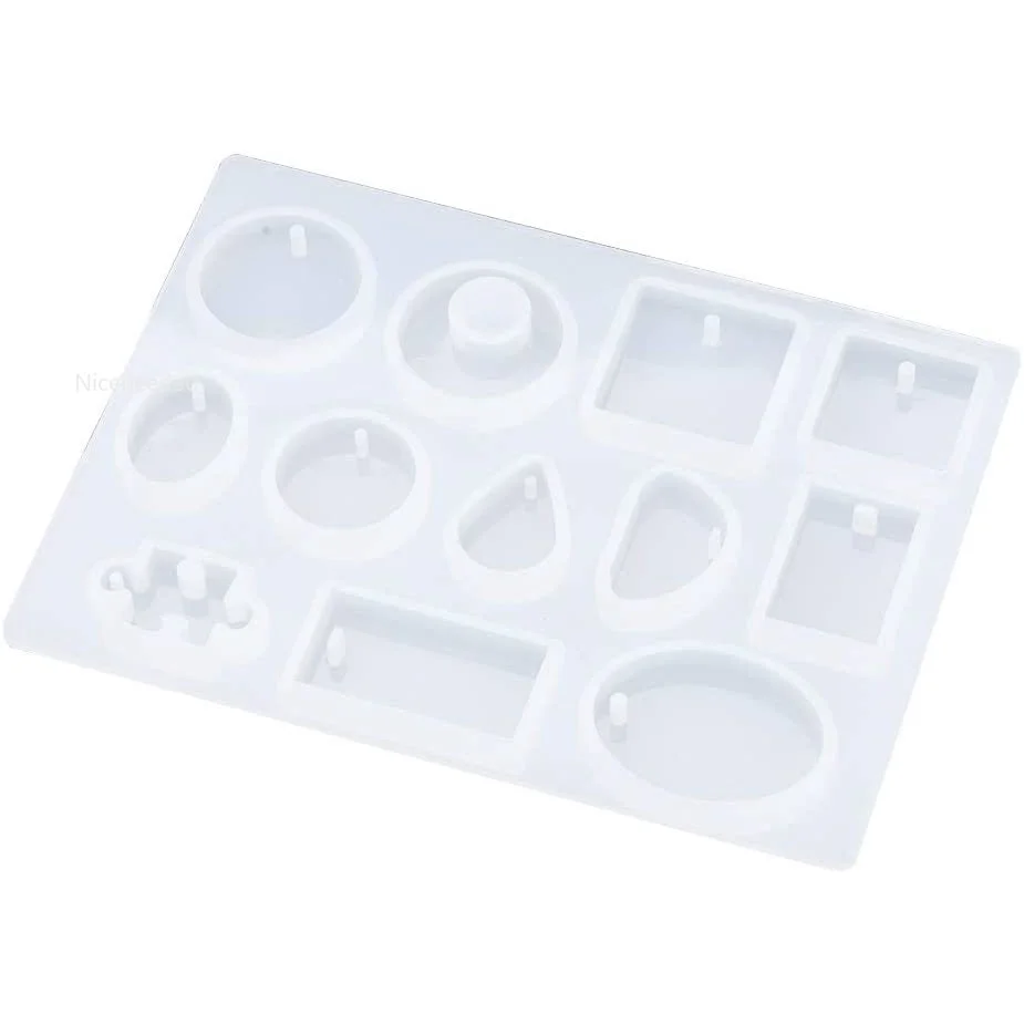 

2-5pcs Necklace Pendant Cabochon Silicone Molds Resin Jewelry Molds Making with Hanging Hole for DIY Craft