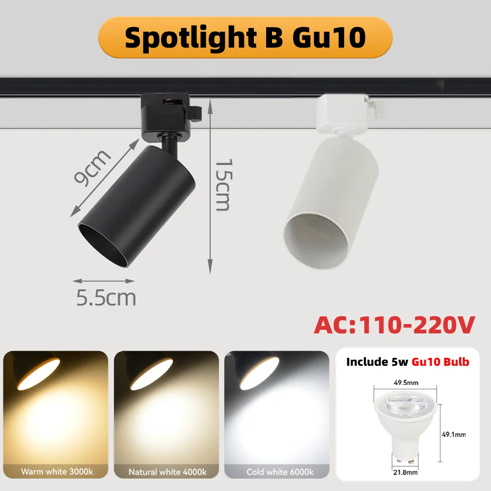 

Полный Комплект Светодиодных Трековых Светильников-спотов Для Гостиной, Магазина, Кухни, Потолочного Монтажа, В Современном С...