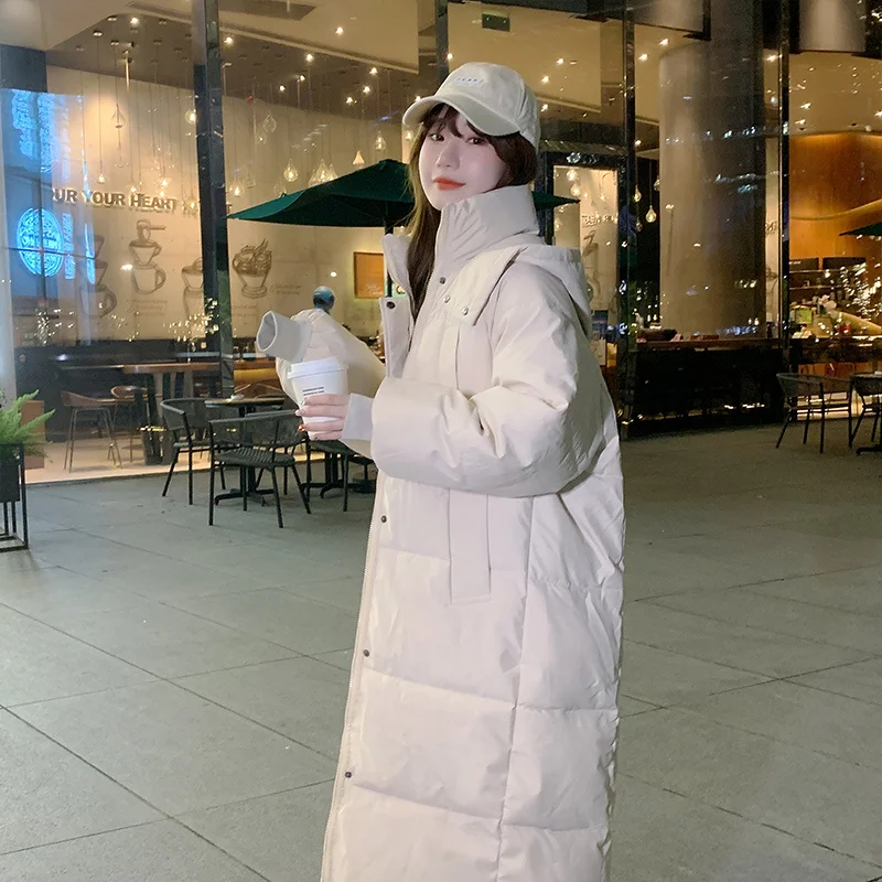 

Thickened White Bread Down Cotton Coat Female Korean Version Loose Winter Jackets Coats Mid-length Cotton Jacket 2022 Woman New