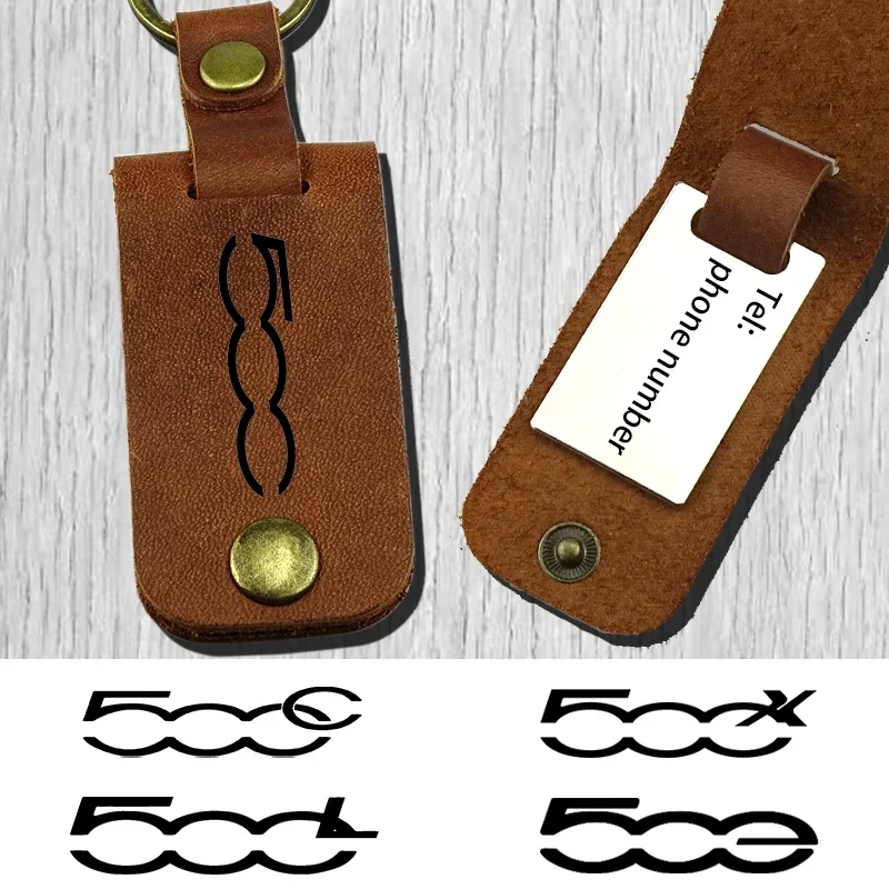 Автомобильный брелок из натуральной кожи индивидуальный для ключей Fiat 500 C 500L 500X