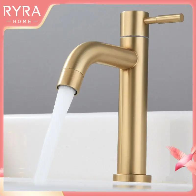 

Sus 304 Stainless Steel Single Cold Water Faucet High Quality Bathroom Washbasin Faucet Tap Environmental Friendly New Bathroom
