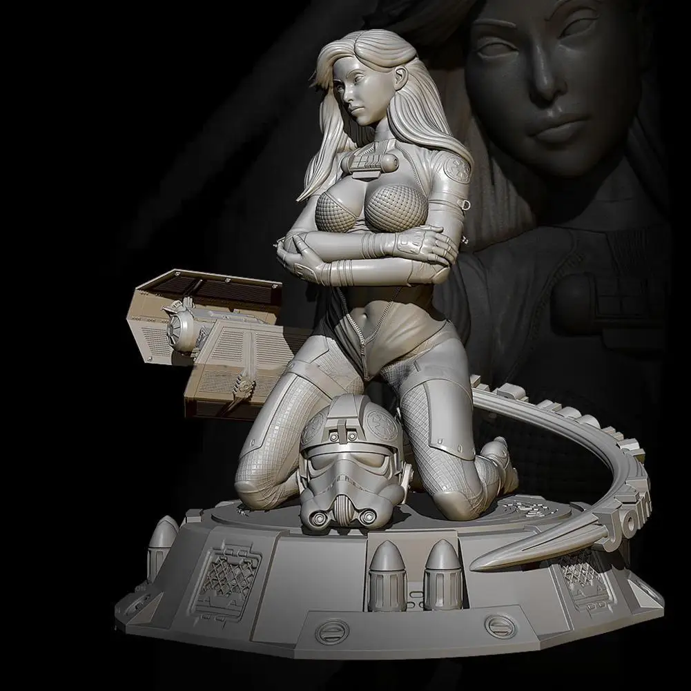 

75 мм 1/24 имперский драйвер смолы модельные наборы фигурки красоты самособранные бесцветные TD3042 и L4O6