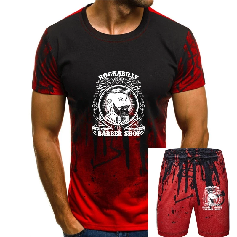 

T-Shirt Beard Skull Friseur Barber Rockabilly Biker Retro Bart Barbershop 2019 New Summer Casual O-Neck Basic Photo T Shirts