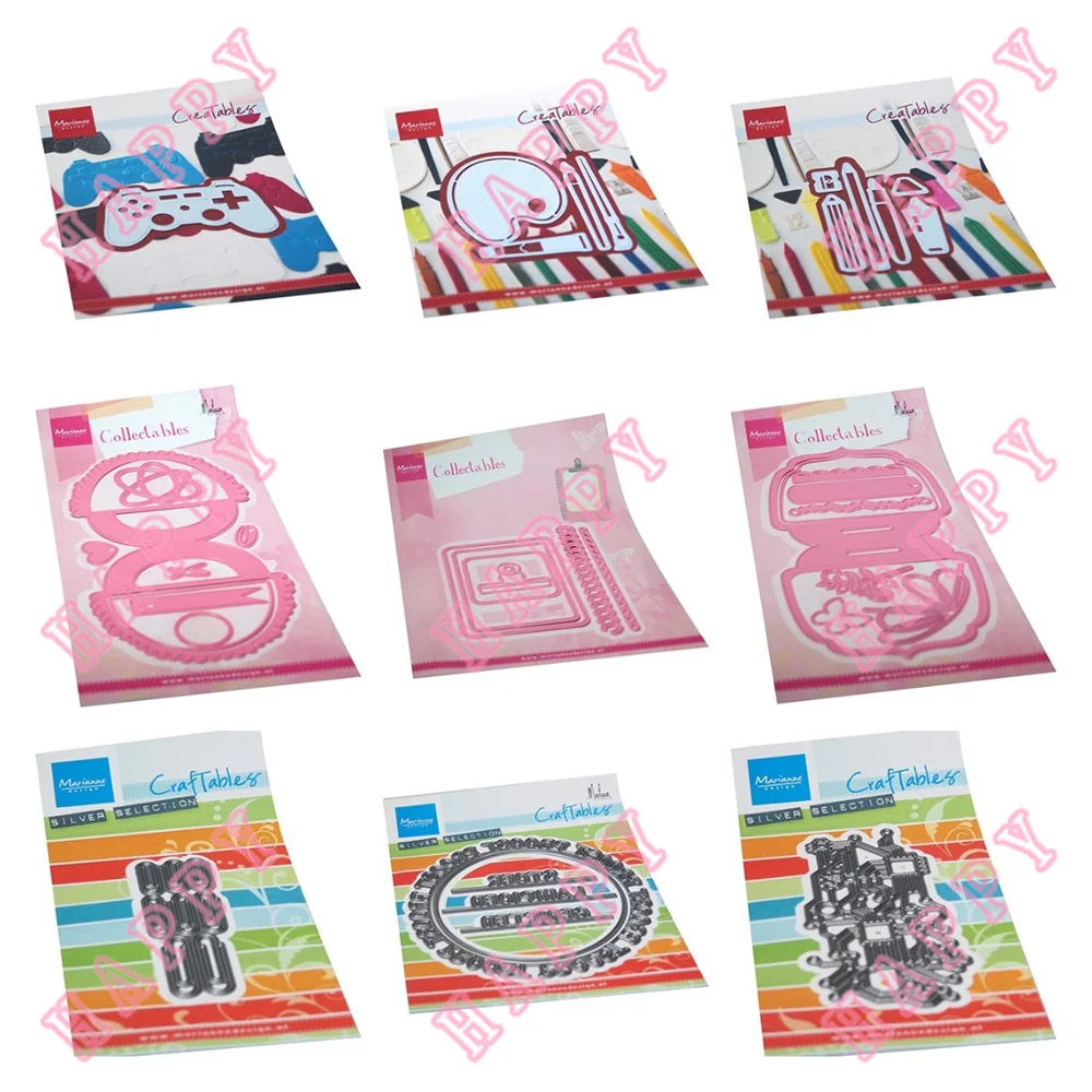 

DIY Happy Birthday Gamepad Paintbrush Paint Tray Memory Disk Cuttig Dies MAKE Scrapbooking Paper Cards Decoration Embossing Mold