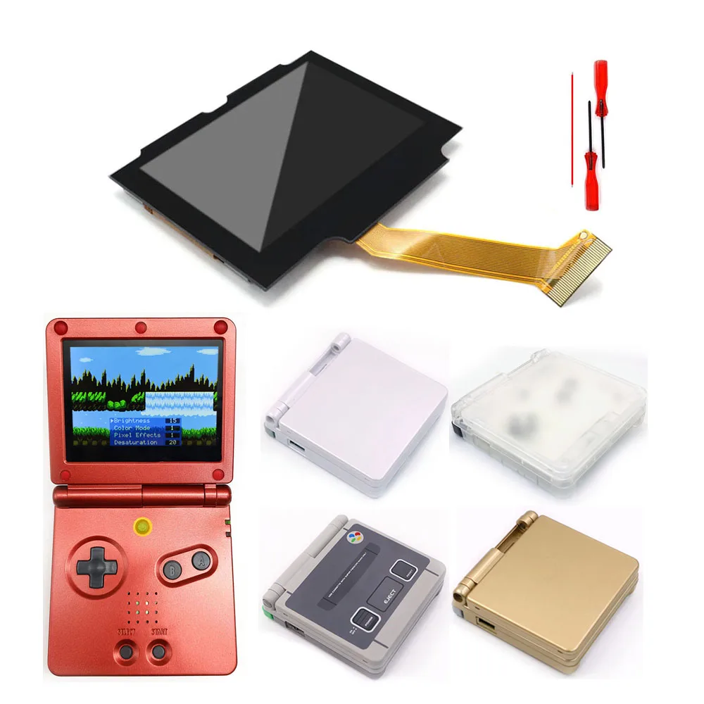 Фото HISPEEDIDO Предварительно ламинированный IPS LCD-экран для GBA SP 3.0 дюйма, комплект для замены экрана V5 720*480, простая установка. №1