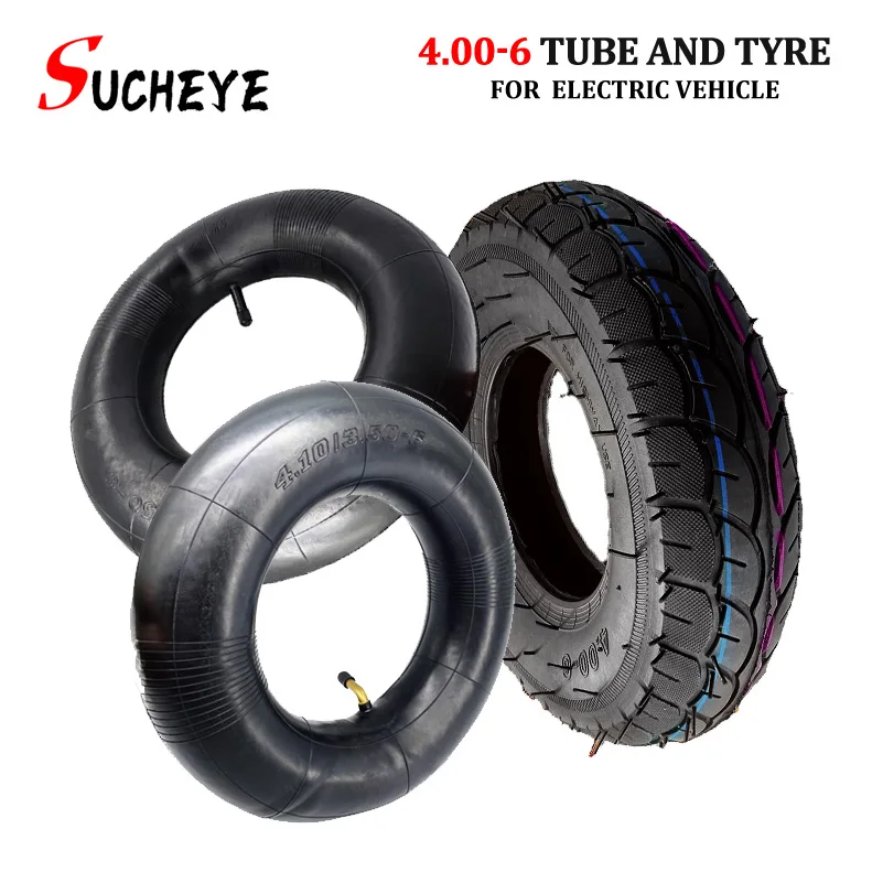

4.00-6 Tire 4.00-6 Straight/Bent Valve Inner Tube Outer Tyre for Trolley Go Kart Electric Vehicle Electric Scooter Tire