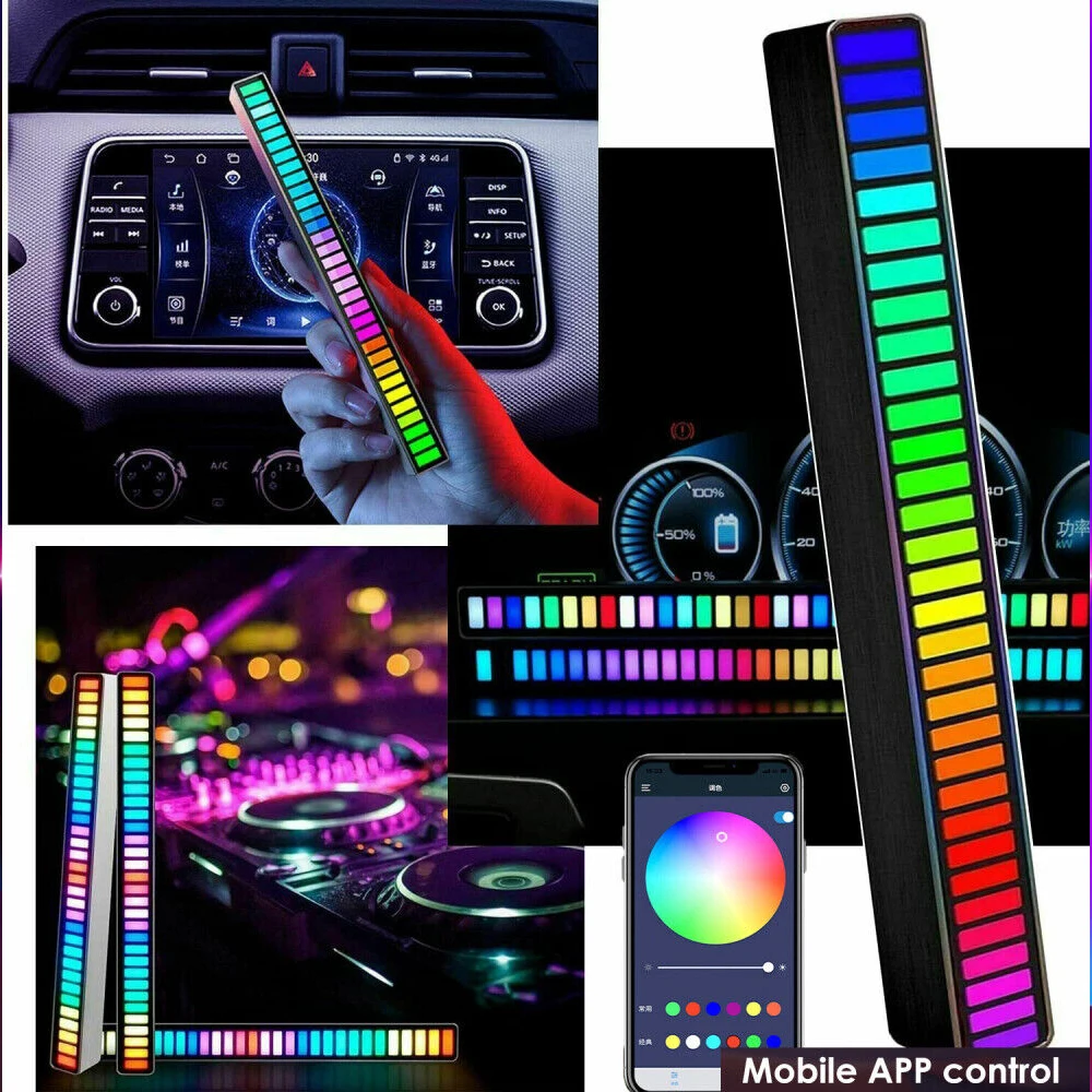 RGB LED Strip Light Music Sound Control Pickup Rhythm Ambient Lamp Atmosphere Night Lights For Bar Car Room TV Gaming Decoration images - 6