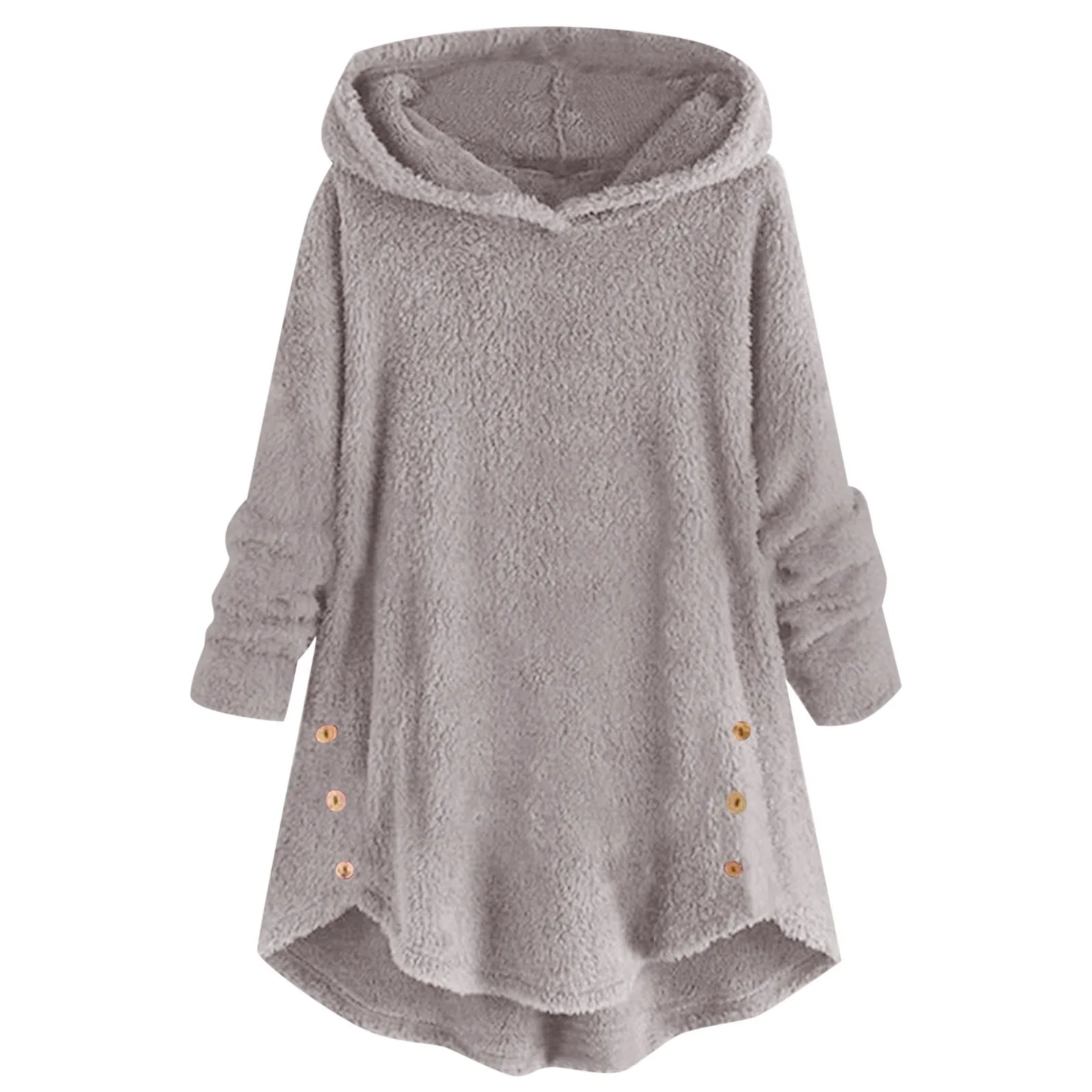 

Однотонные толстовки, Женские флисовые свободные топы с капюшоном, женские пуловеры в стиле Харадзюку, милые плюшевые пальто с длинным рукавом, женская одежда