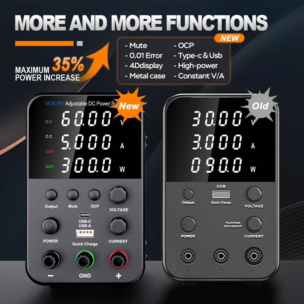 Источник питания постоянного тока переменный 30 В 10 А Стендовый источник с ручкой