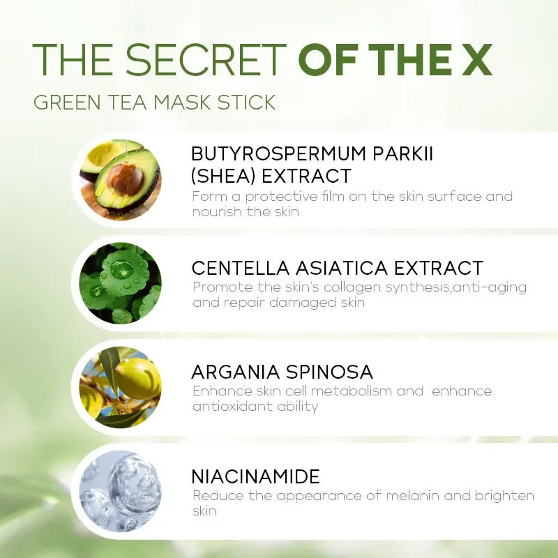 Fenyi Чистая маска для лица с зеленым чаем очищающая палочка глубокое очищение