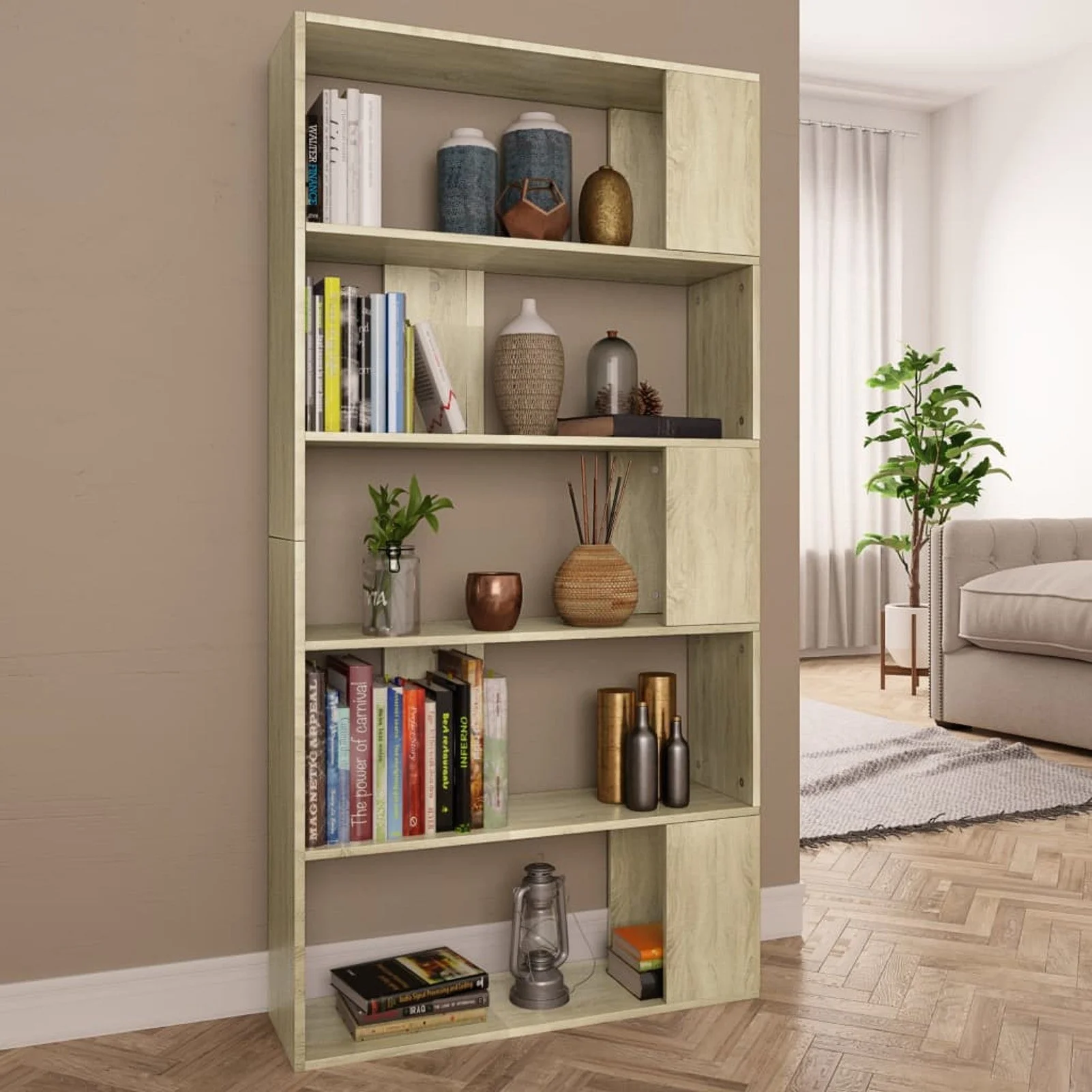 

Book Cabinet/Room Divider Sonoma Oak 31.5"x9.4"x62.6" Chipboard