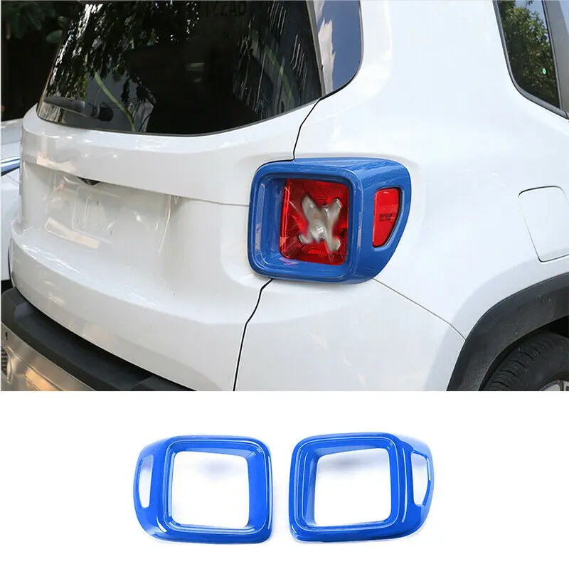 

Fit For Jeep Renegade 2015-2020 Blue Rear Tail Headlight Lamp Cover Trim 2PCS