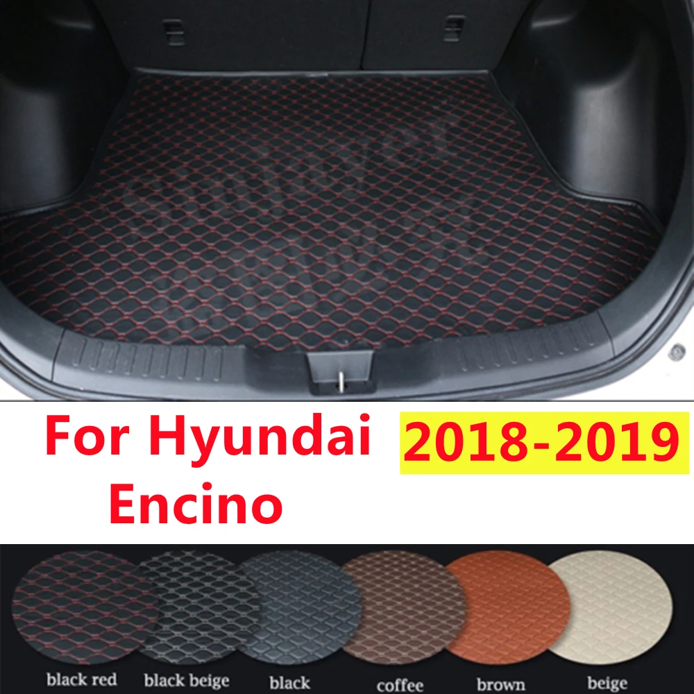 

SJ Custom Fit For Hyundai Encino 2018 2019 YEAR Waterproof Car Trunk Mat AUTO Tail Boot Tray Liner Cargo Carpet Pad Protector