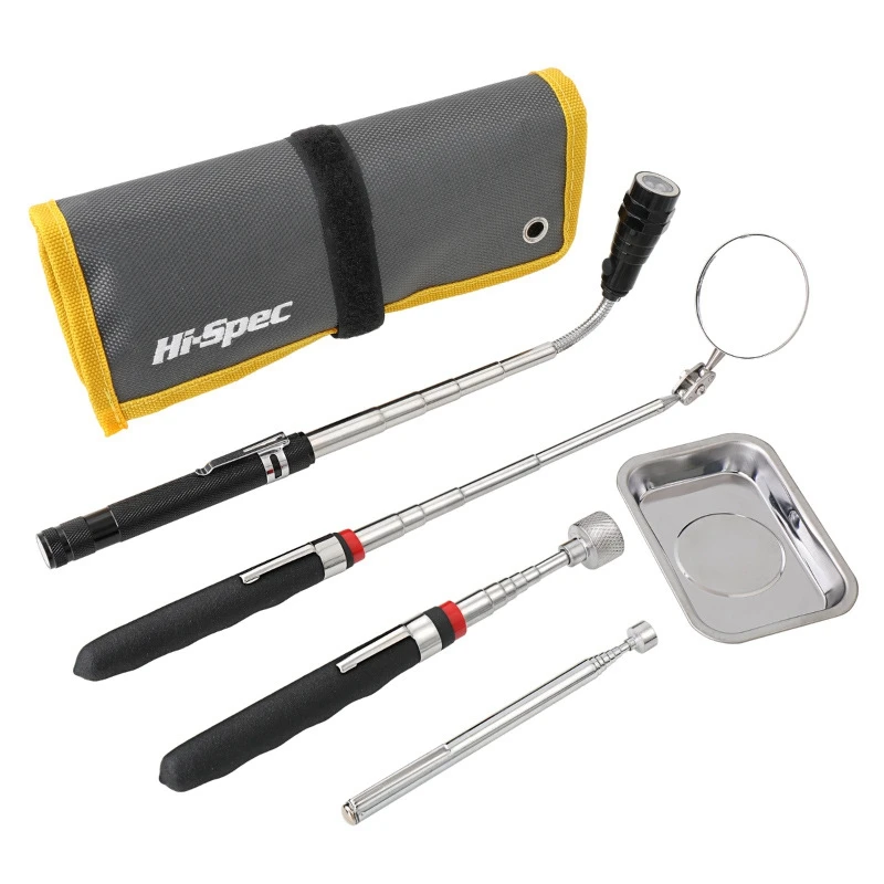 

Bendable Pickup Tool ,3 Mini Portable Telescopic Magnetic Pen,1 Inspection Mirror 1 Magnetic Tray 1 Tool Bag