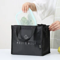 food insulation lunch bag oxford waterproof picnic preservation hangbag classic black lunchbox container for travel work office