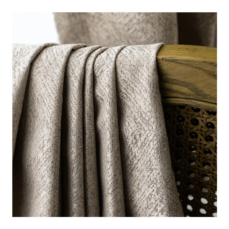 

Modern Minimalist Office Milk Tea Color Texture Linen Curtain Temperament Shading Curtains for Living Dining Room Bedroom